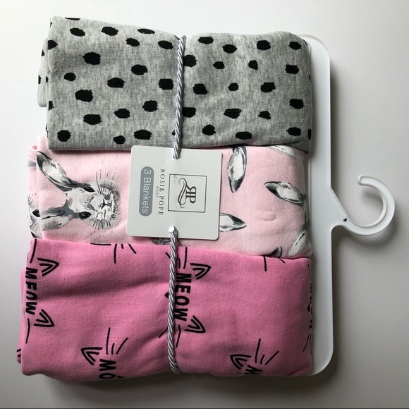 Rosie Pope Other - Rosie Pope 3 baby girl blankets NWT